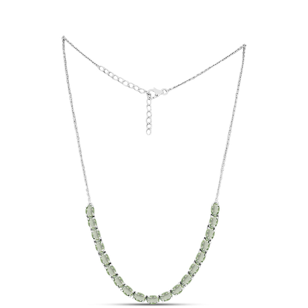 Colar de Prata com Ametista Verde  Contraste: Cabeca de Veado (800)