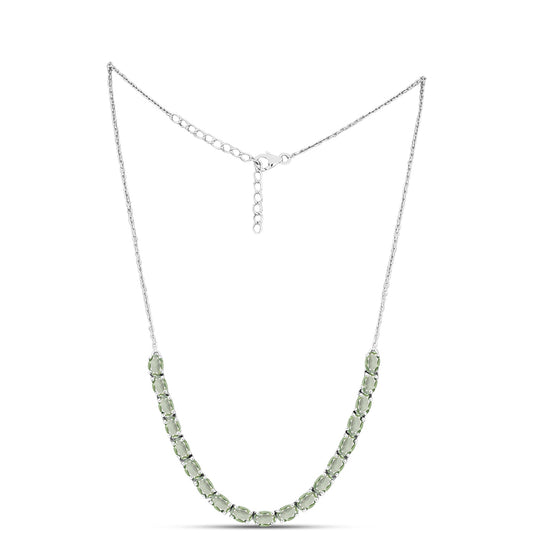 Colar de Prata com Ametista Verde  Contraste: Cabeca de Veado (800)