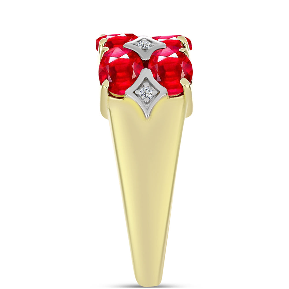 Anel de Prata com Banho de Ouro com Ágata Vermelha e Topázio Branco  Contraste: Cabeca de Veado (800)