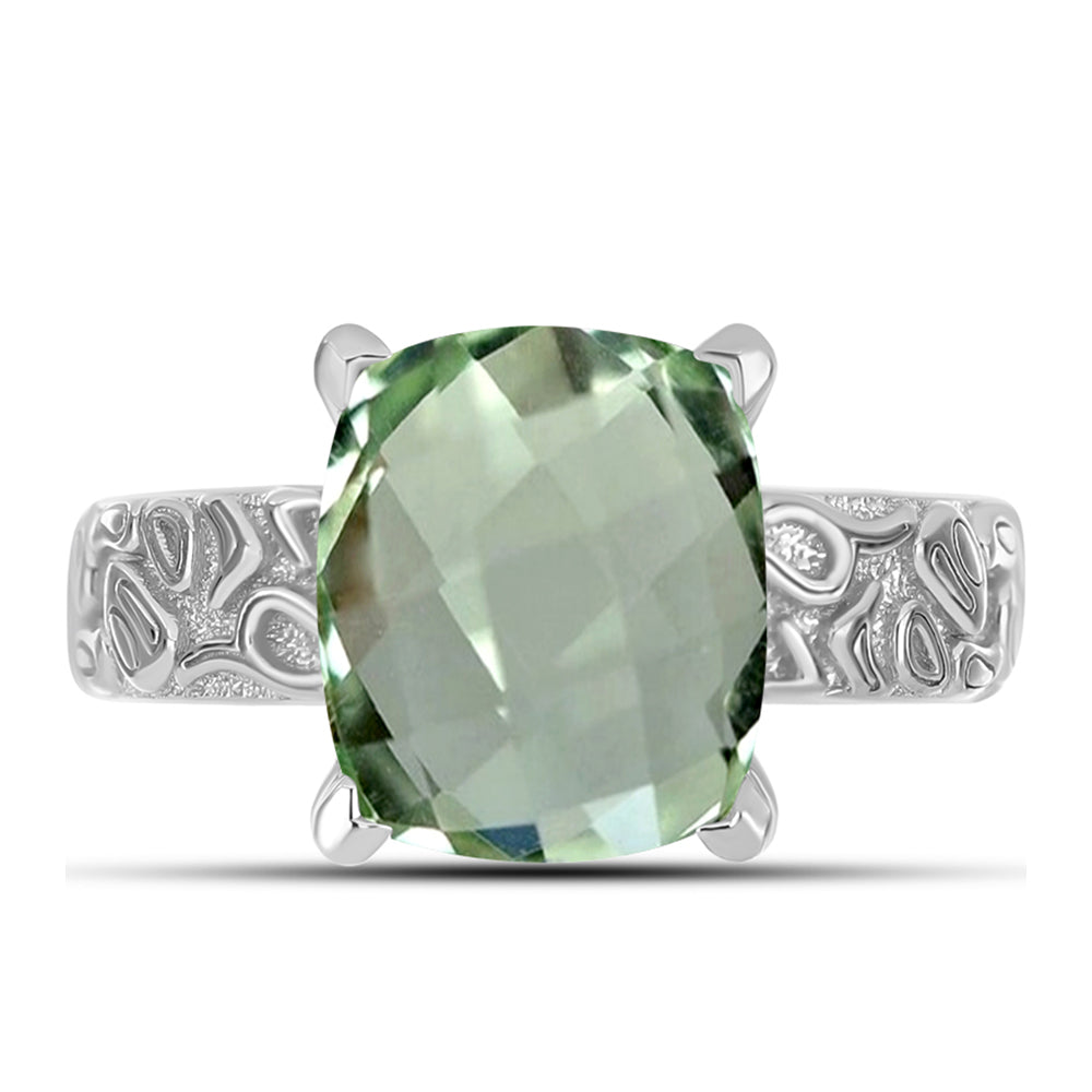 Anel de Prata com Ametista Verde  Contraste: Cabeca de Veado (800) 1 