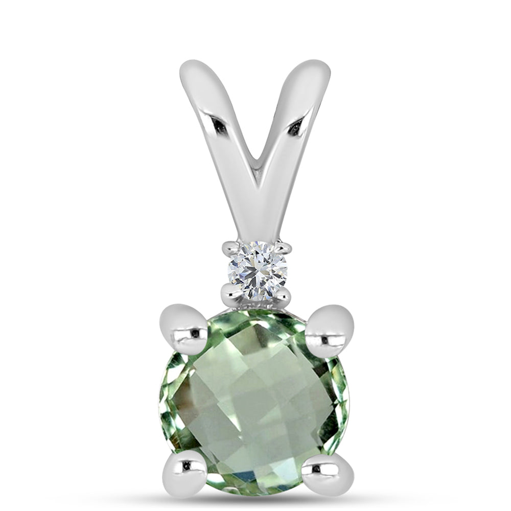 Pendente de Prata com Ametista Verde e Topázio Branco