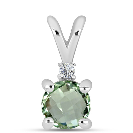 Pendente de Prata com Ametista Verde e Topázio Branco