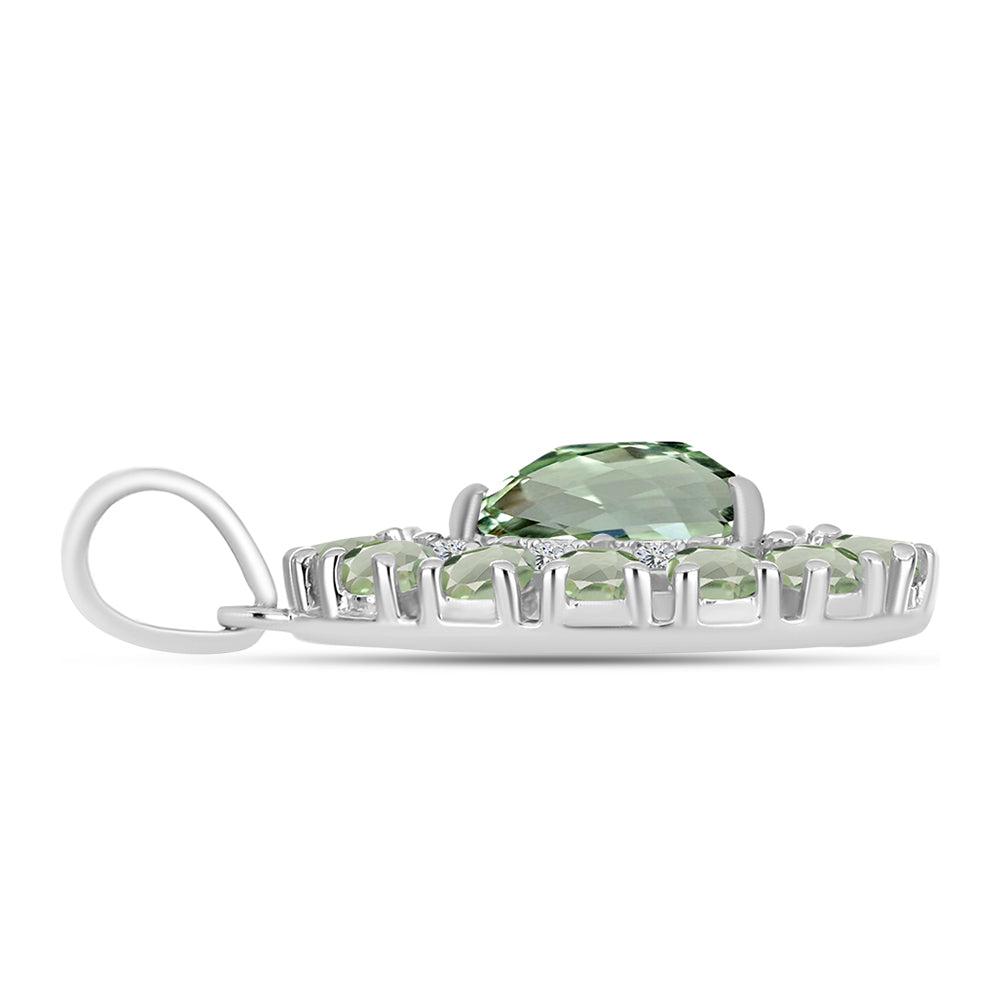 Pendente de Prata com Ametista Verde e Topázio Branco 2 