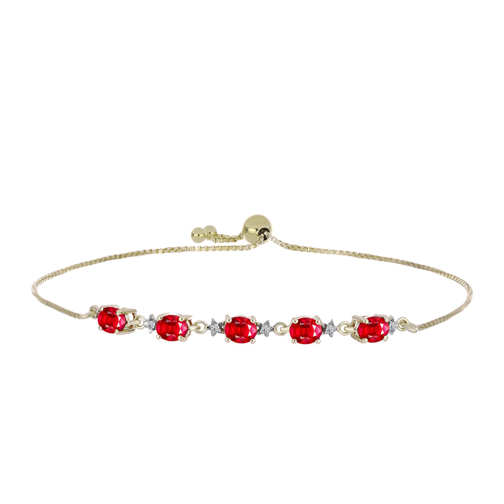 Pulseira de Prata com Banho de Ouro com Ágata Vermelha e Topázio Branco  Contraste: Cabeca de Veado (800) 1 