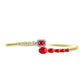Pulseira de Prata com Banho de Ouro com Ágata Vermelha e Topázio Branco  Contraste: Cabeca de Veado (800)