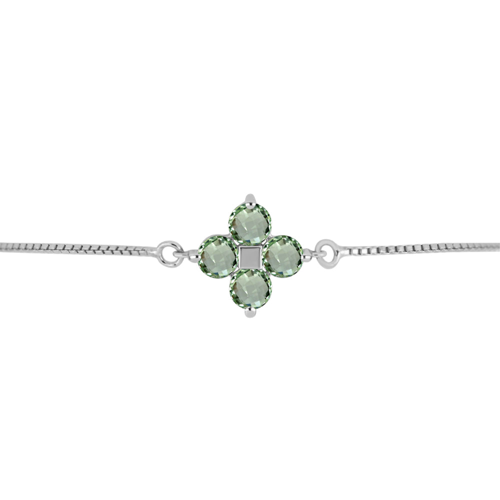 Pulseira de Prata com Ametista Verde