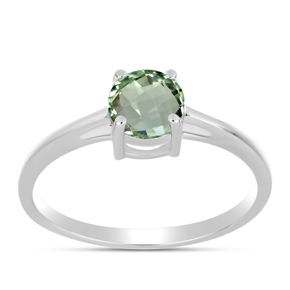Anel de Prata com Ametista Verde 3 