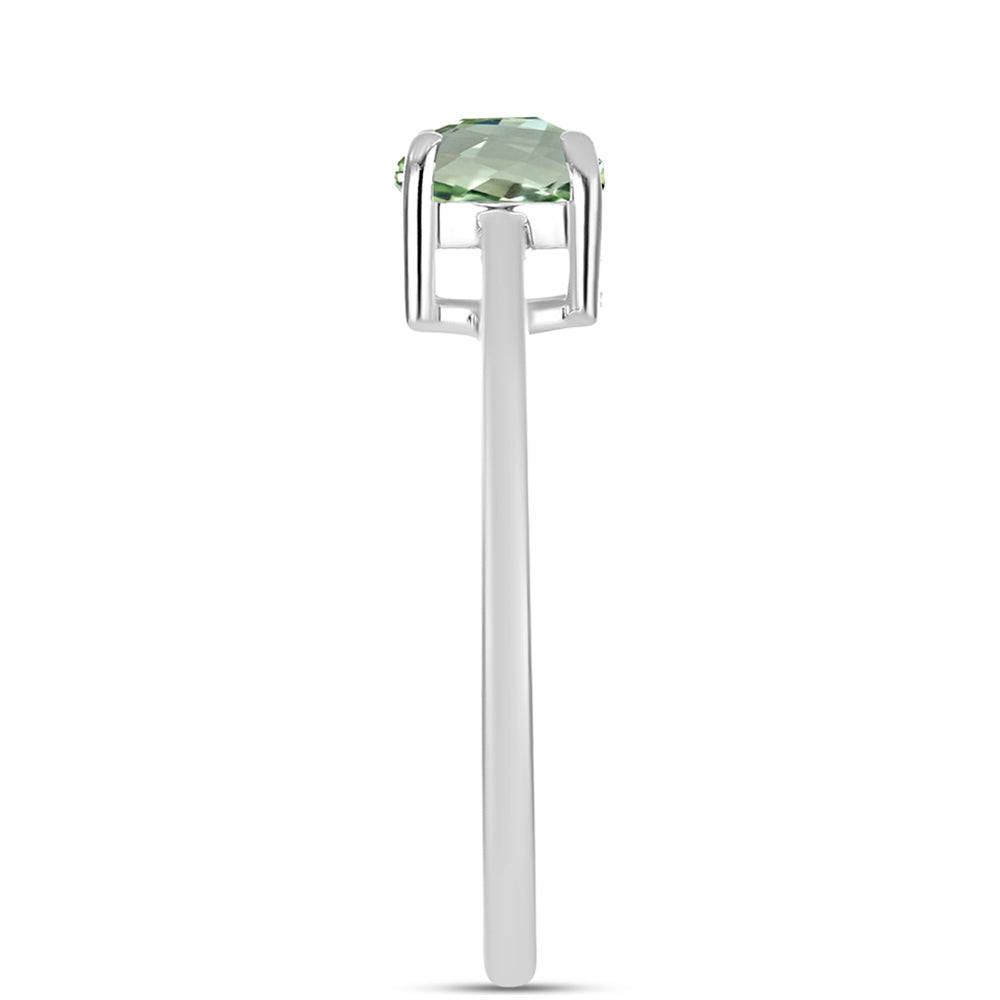 Anel de Prata com Ametista Verde 4 