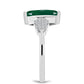 Anel de Prata com Calcedônia Verde e Topázio Branco