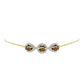 Pulseira de Prata com Banho de Ouro com Quartzo Cognac e Topázio Branco  Contraste: Cabeca de Veado (800)
