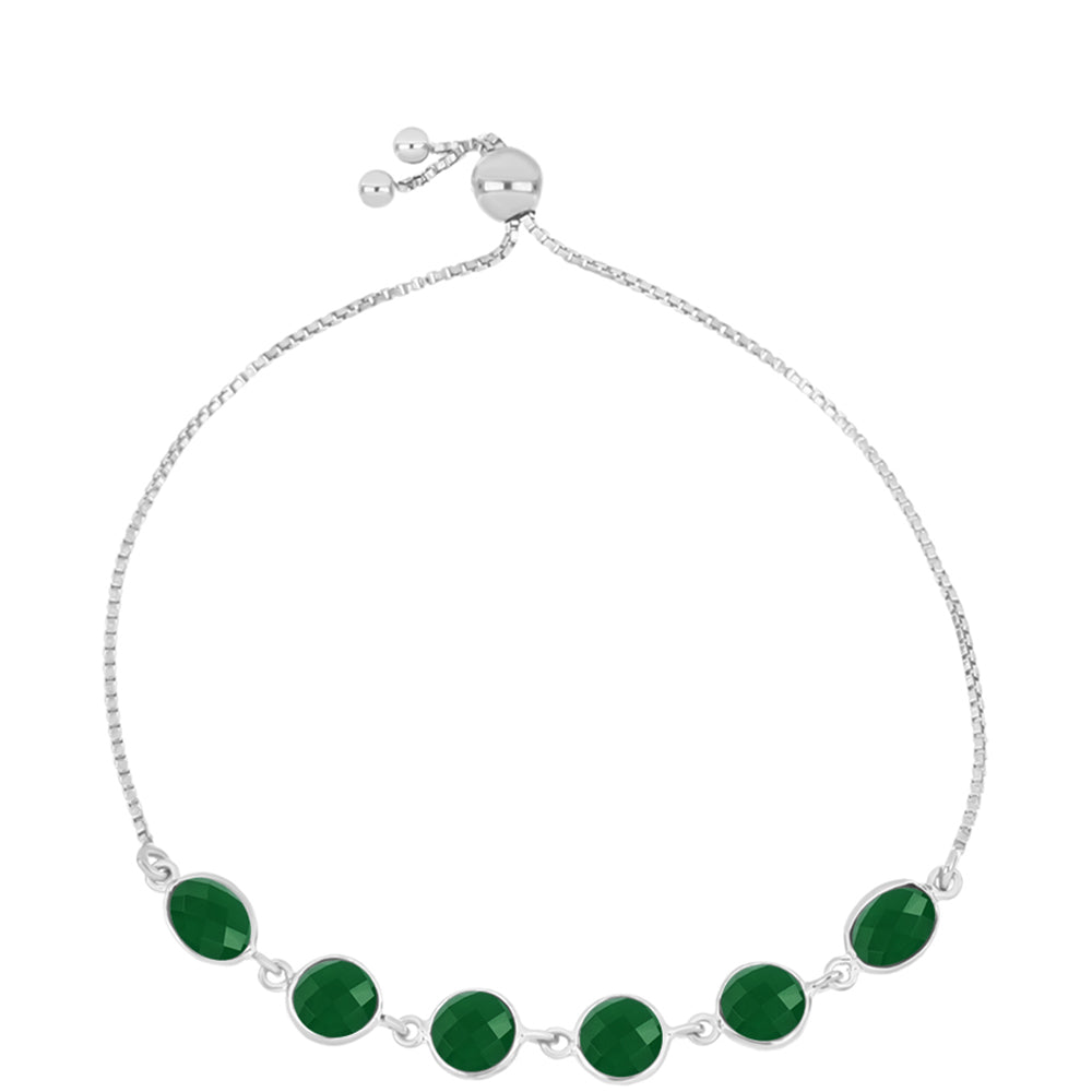 Pulseira de Prata com Calcedônia Verde 1 