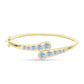 Pulseira de Prata com Banho de Ouro com Opala Welo e Topázio Branco  Contraste: Cabeca de Veado (800)