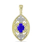 Pendente de Prata com Banho de Ouro com Ágata Azul e Topázio Branco