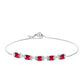 Pulseira de Prata com Rubi de Madagáscar e Topázio Branco  Contraste: Cabeca de Veado (800)