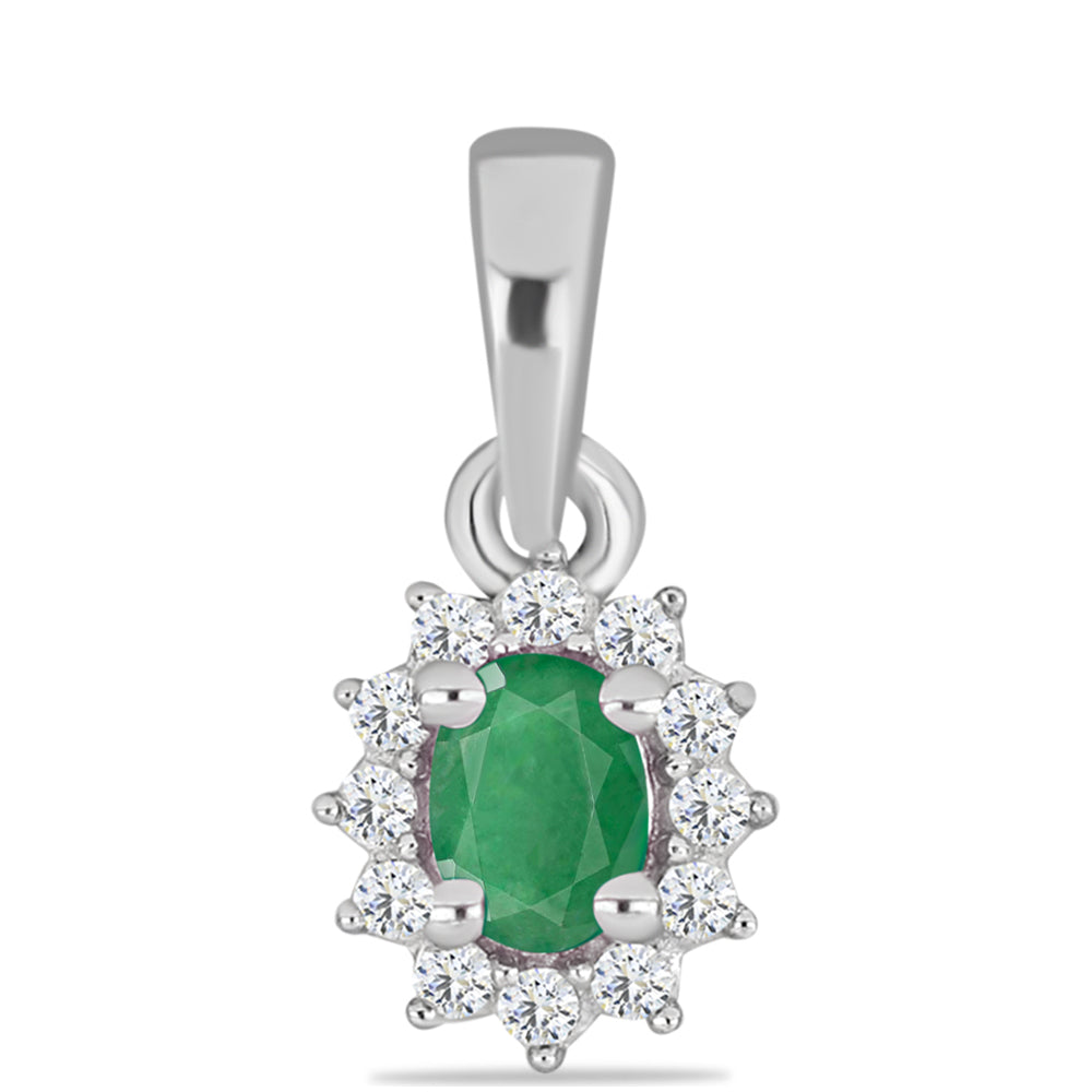 Conjunto de Prata com Rubi de Madagáscar e Esmeralda do Brasil ( Pendente ) 6 