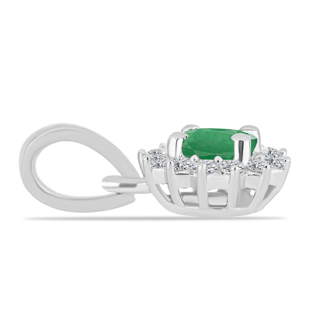 Conjunto de Prata com Rubi de Madagáscar e Esmeralda do Brasil ( Pendente ) 7 