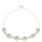 Pulseira de Prata com Banho de Ouro com Opala Welo e Topázio Branco  Contraste: Cabeca de Veado (800)