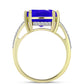 Anel de Prata com Banho de Ouro com Ágata Azul e Topázio Branco  Contraste: Cabeca de Veado (800)
