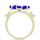Anel de Prata com Banho de Ouro com Ágata Azul e Topázio Branco  Contraste: Cabeca de Veado (800)