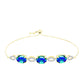 Pulseira de Prata com Banho de Ouro com Quartzo Pavão e Topázio Branco  Contraste: Cabeca de Veado (800)