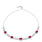 Pulseira de Prata com Rubi de Madagáscar e Topázio Branco  Contraste: Cabeca de Veado (800)