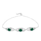 Pulseira de Prata com Ágata Verde de Spruce Pine e Topázio Branco  Contraste: Cabeca de Veado (800)