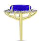 Anel de Prata com Banho de Ouro com Ágata Azul e Topázio Branco  Contraste: Cabeca de Veado (800)