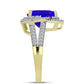 Anel de Prata com Banho de Ouro com Ágata Azul e Topázio Branco  Contraste: Cabeca de Veado (800)