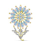 Alfinete de Prata com Banho de Ouro com Opala Welo e Topázio Branco  Contraste: Cabeca de Veado (800)