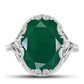 Anel de Prata com Calcedônia Verde  Contraste: Cabeca de Veado (800)