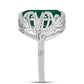 Anel de Prata com Calcedônia Verde  Contraste: Cabeca de Veado (800)