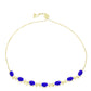 Pulseira de Prata com Banho de Ouro com Ágata Azul  Contraste: Cabeca de Veado (800)