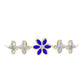Pulseira de Prata com Banho de Ouro com Ágata Azul e Topázio Branco  Contraste: Cabeca de Veado (800)