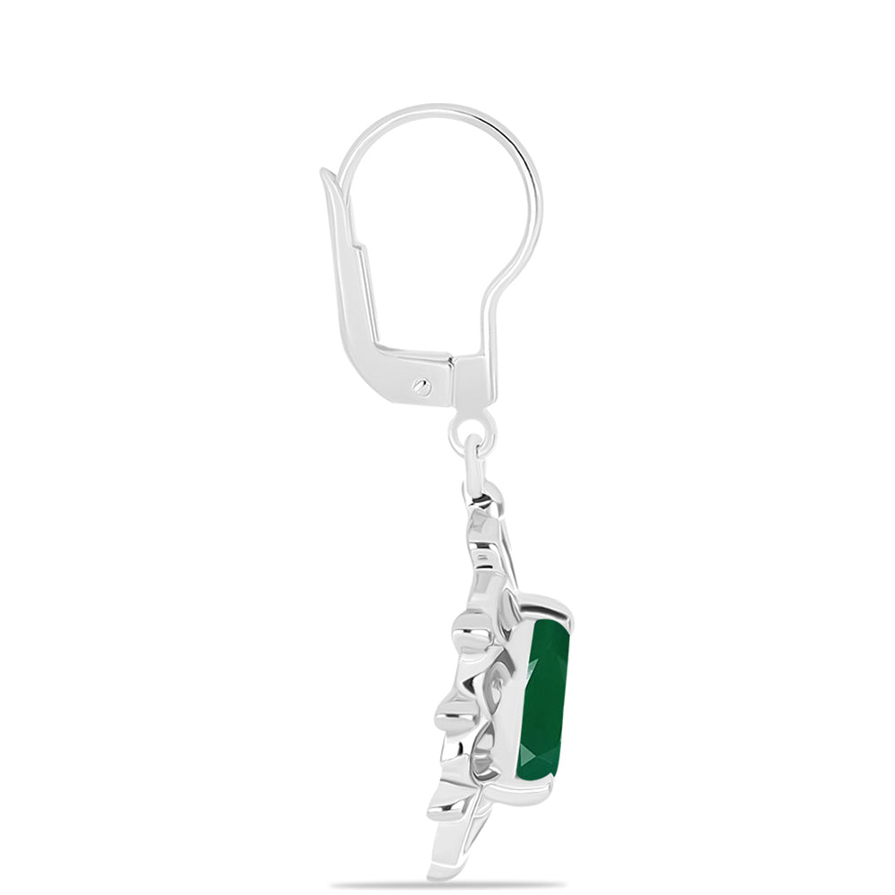 Brincos de Prata com Calcedônia Verde 2 