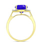 Anel de Prata com Banho de Ouro com Ágata Azul e Topázio Branco  Contraste: Cabeca de Veado (800)