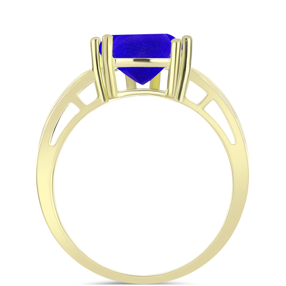 Anel de Prata com Banho de Ouro com Ágata Azul  Contraste: Cabeca de Veado (800) 2 