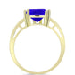 Anel de Prata com Banho de Ouro com Ágata Azul  Contraste: Cabeca de Veado (800)