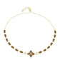 Pulseira de Prata com Banho de Ouro com Quartzo Cognac e Topázio Branco  Contraste: Cabeca de Veado (800)
