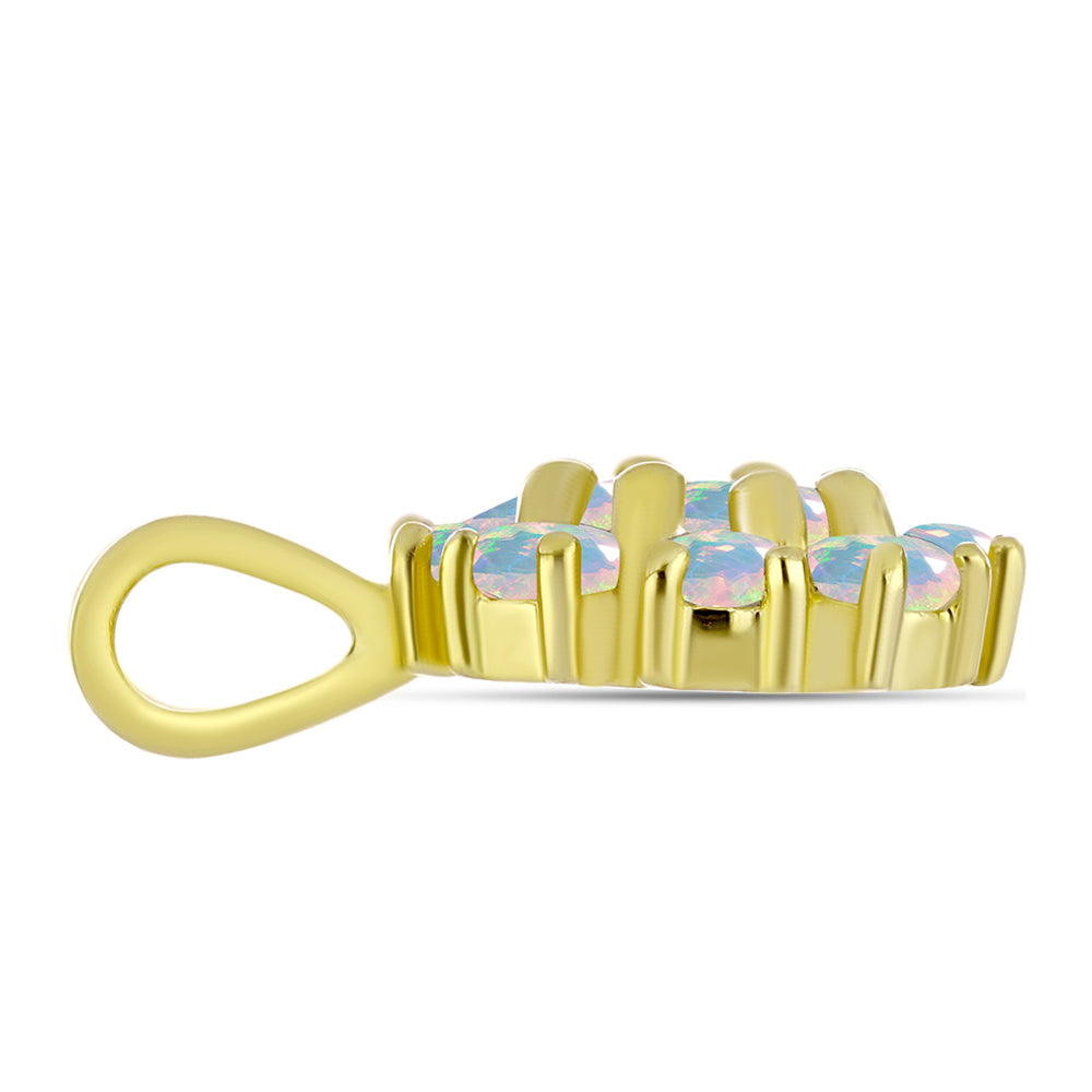 Pendente de Prata com Banho de Ouro com Opala Welo 2 