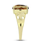 Anel de Prata com Banho de Ouro com Quartzo Cognac  Contraste: Cabeca de Veado (800)