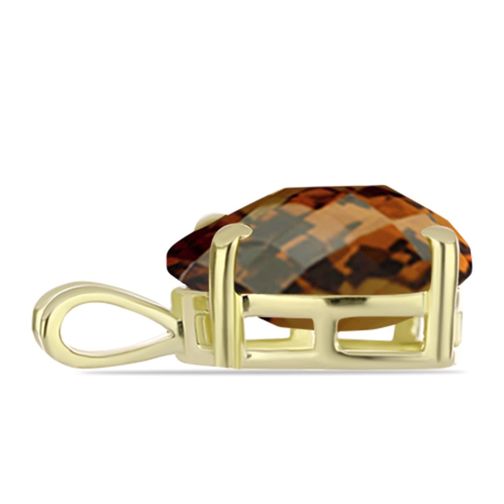 Pendente de Prata com Banho de Ouro com Quartzo Cognac