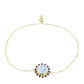 Pulseira de Prata com Banho de Ouro com Pedra da Lua Arco-íris e Ametista de Marrocos  Contraste: Cabeca de Veado (800)