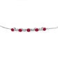 Pulseira de Prata com Rubi de Madagáscar e Topázio Branco  Contraste: Cabeca de Veado (800)