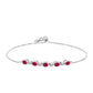 Pulseira de Prata com Rubi de Madagáscar e Topázio Branco  Contraste: Cabeca de Veado (800)
