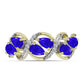 Anel de Prata com Banho de Ouro com Ágata Azul e Topázio Branco  Contraste: Cabeca de Veado (800)