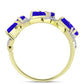 Anel de Prata com Banho de Ouro com Ágata Azul e Topázio Branco  Contraste: Cabeca de Veado (800)