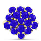 Anel de Prata com Banho de Ouro com Ágata Azul  Contraste: Cabeca de Veado (800)