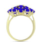 Anel de Prata com Banho de Ouro com Ágata Azul  Contraste: Cabeca de Veado (800)