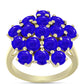 Anel de Prata com Banho de Ouro com Ágata Azul  Contraste: Cabeca de Veado (800)