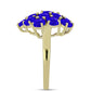 Anel de Prata com Banho de Ouro com Ágata Azul  Contraste: Cabeca de Veado (800)
